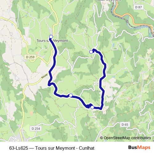 63-Ls625 bus Line Map