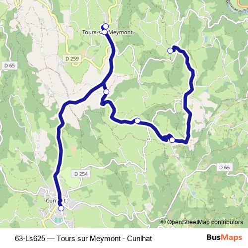 63-Ls625 bus Line Map