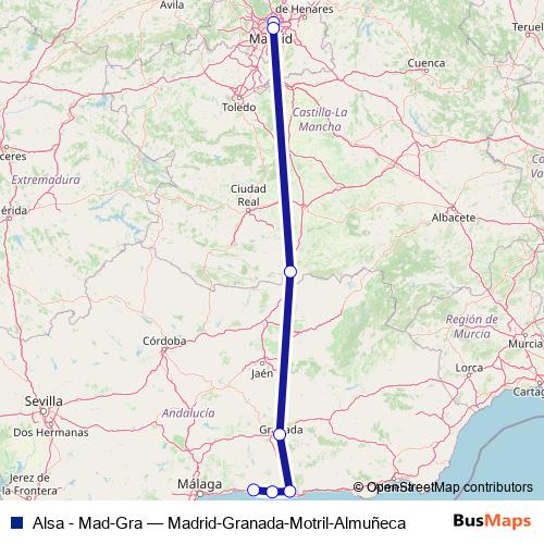 Alsa - Mad-Gra bus Line Map