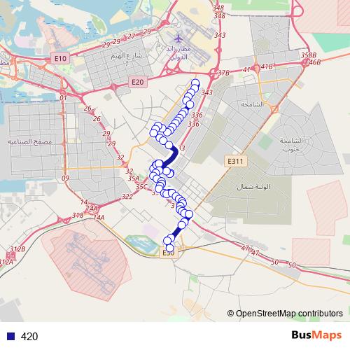 420 bus Line Map