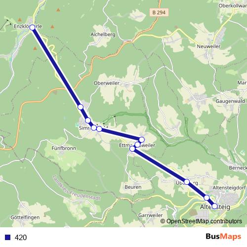 420 bus Line Map