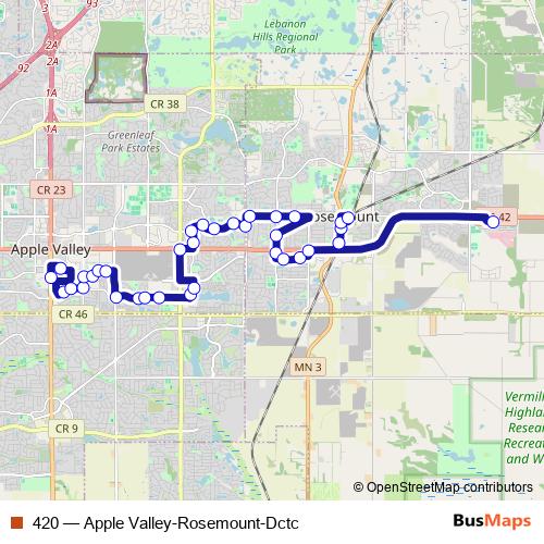 420 bus Line Map
