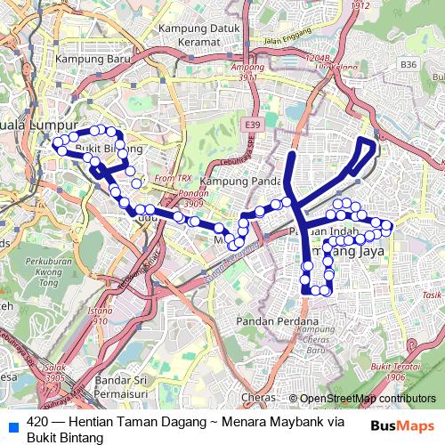 420 bus Line Map