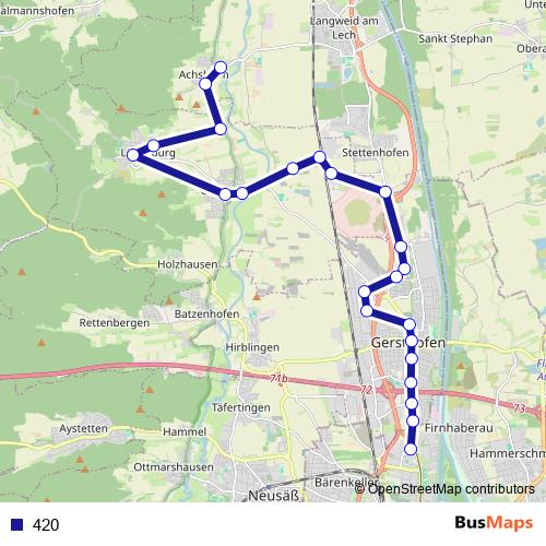 420 bus Line Map