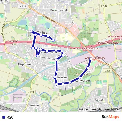 420 bus Line Map