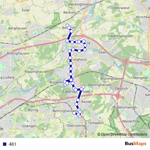 481 bus Line Map