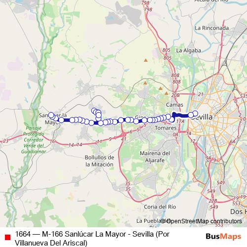1664 bus Line Map