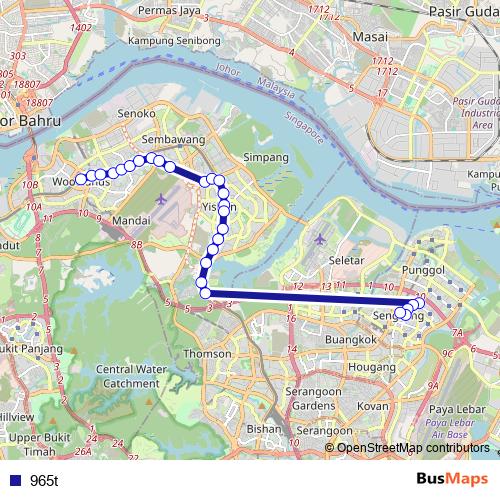 965t bus Line Map