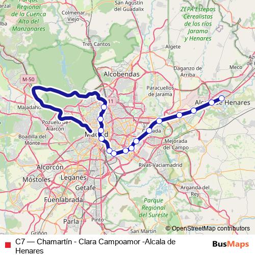 C7 rail Line Map