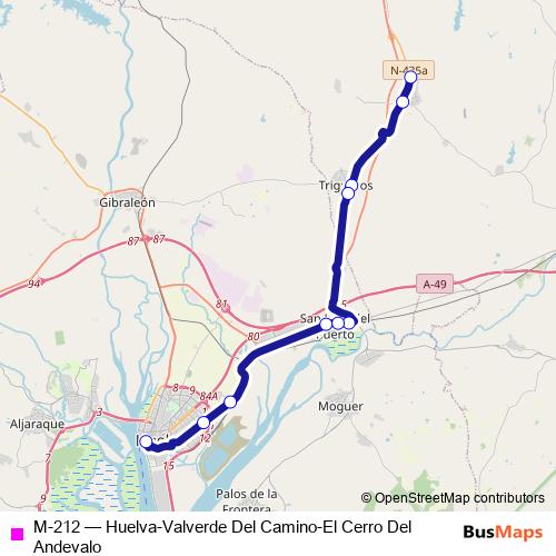 M-212 bus Line Map