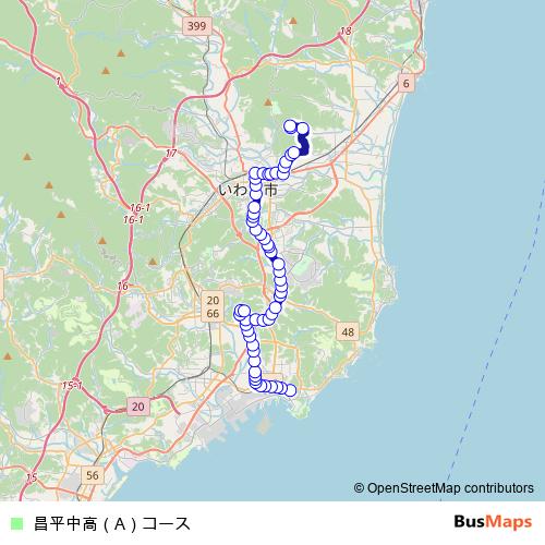 Shohei-Chuko (A) Course bus Line Map