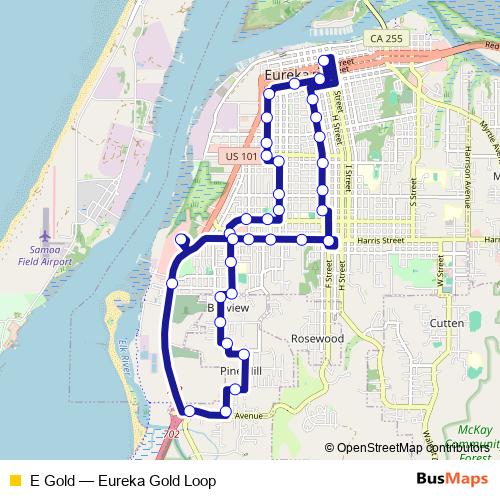 E Gold bus Line Map