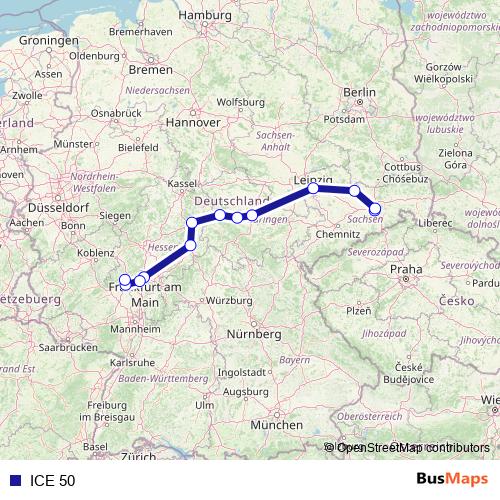 ICE 50 rail Line Map