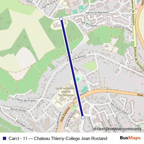 Carct - 11 bus Line Map