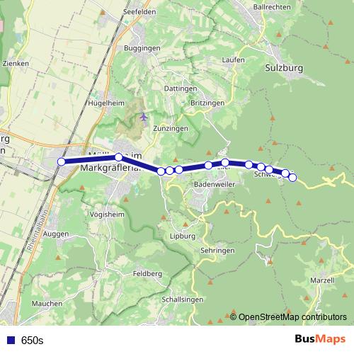 650s bus Line Map