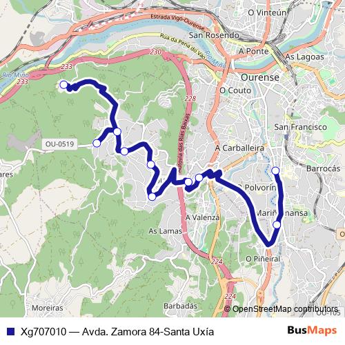 Xg707010 bus Line Map