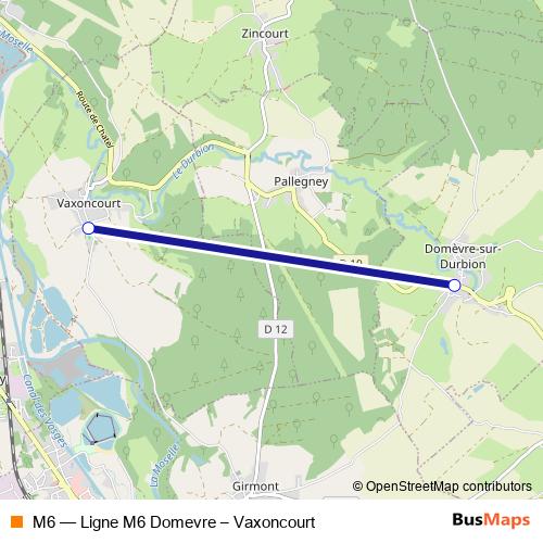 M6 bus Line Map