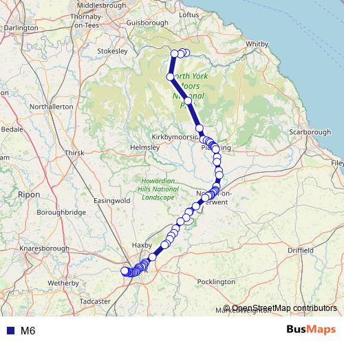 M6 bus Line Map