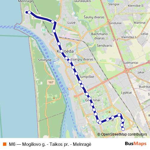 M6 bus Line Map