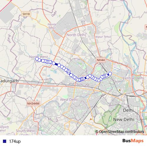 174up bus Line Map