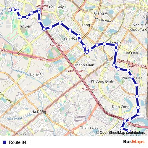 Route 84 1 bus Line Map