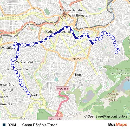 9204 bus Line Map