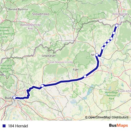 184 Hernád rail Line Map