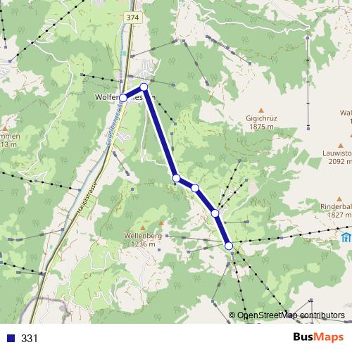 331 bus Line Map
