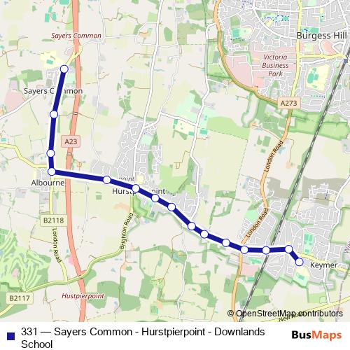 331 bus Line Map
