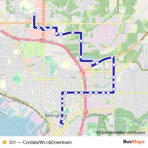331 bus Line Map