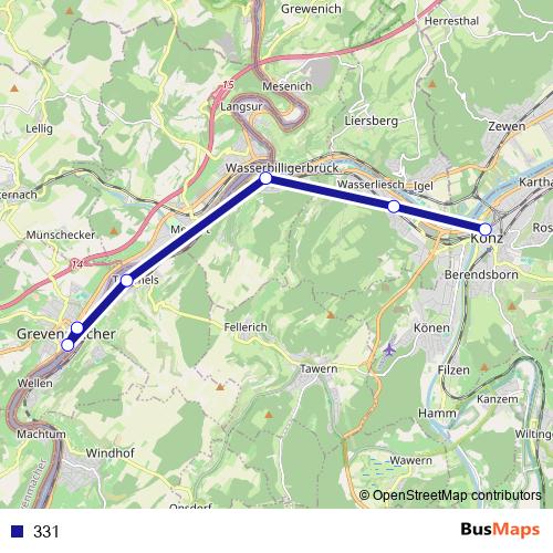 331 bus Line Map