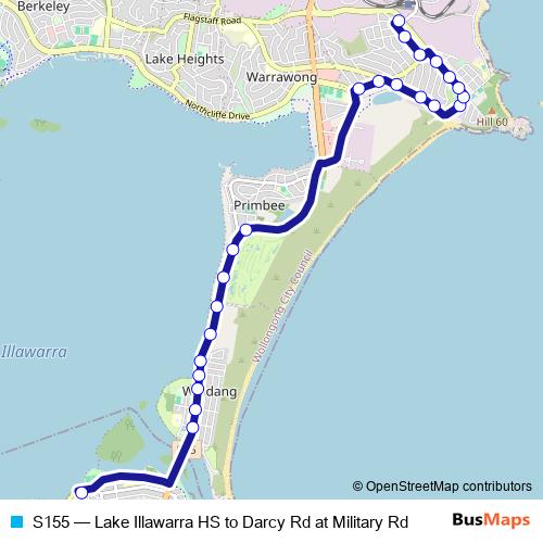 S155 bus Line Map