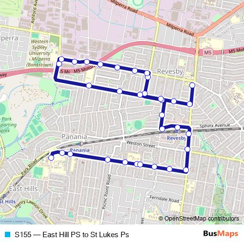 S155 bus Line Map