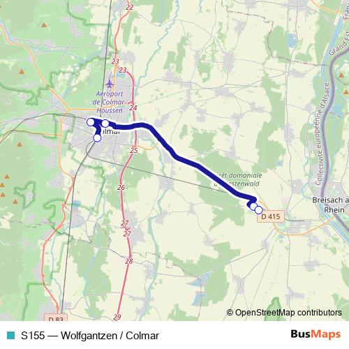 S155 bus Line Map