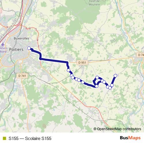 S155 bus Line Map