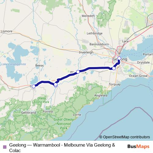 Geelong bus Line Map