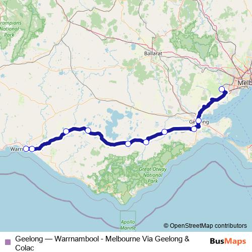 Geelong bus Line Map