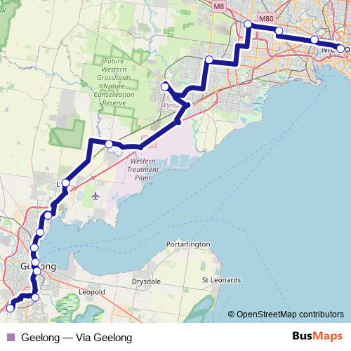 Geelong bus Line Map