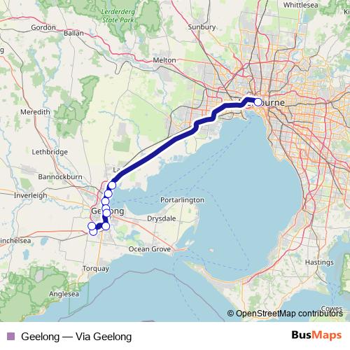 Geelong bus Line Map