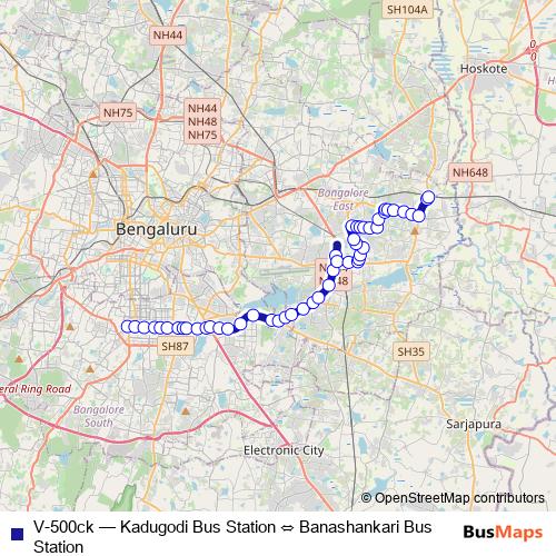 V-500ck bus Line Map