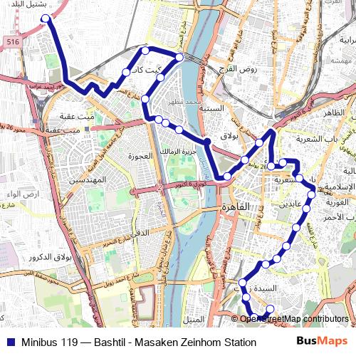 Minibus 119 bus Line Map