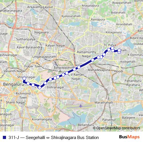 311-J bus Line Map