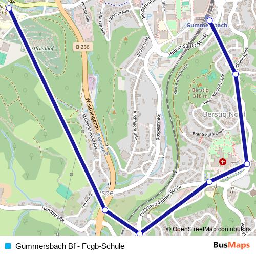 Gummersbach Bf - Fcgb-Schule tram Line Map