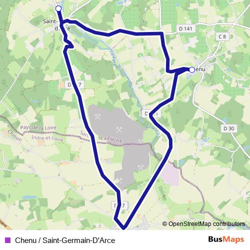 Chenu / Saint-Germain-D'Arce bus Line Map
