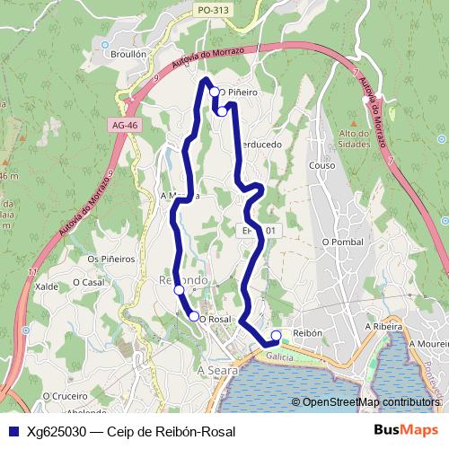 Xg625030 bus Line Map