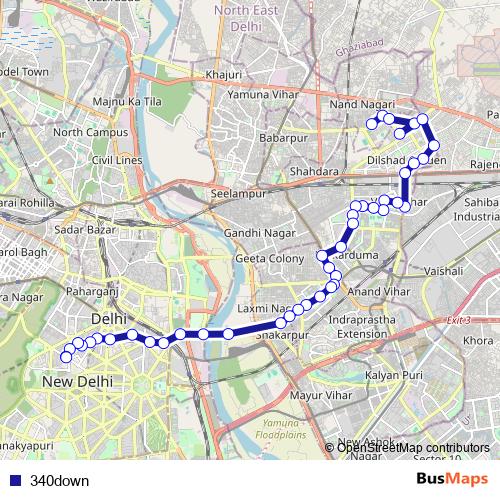 340down bus Line Map