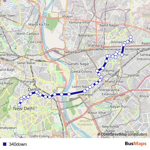 340down bus Line Map