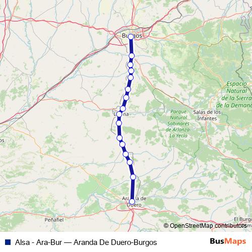 Alsa - Ara-Bur bus Line Map