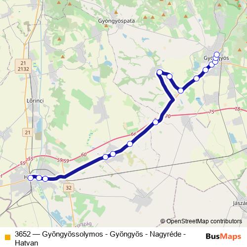 3652 bus Line Map