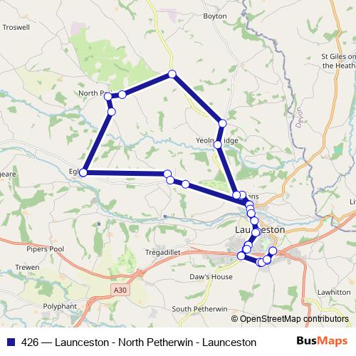 426 bus Line Map